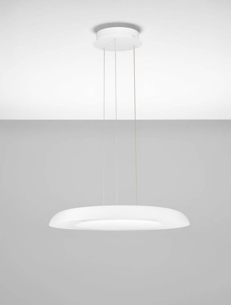 Epos Pendelleuchte Ø 60cm 2700, 4000K – elegante, runde LED-Pendelleuchte aus Aluminium in Schwarz.