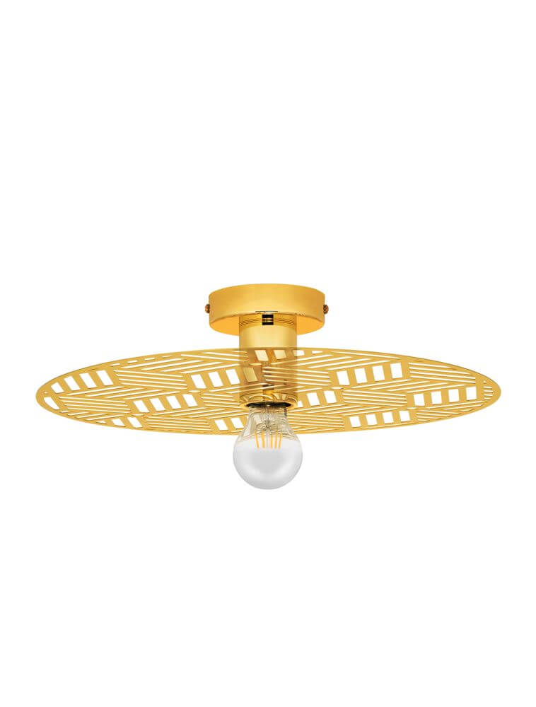 Eres Deckenleuchte E27 Ø 40cm Gold - elegante Deckenleuchte mit modernem Design und goldener Farbgestaltung.
