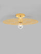 Eres Deckenleuchte E27 Ø 40cm Gold in elegantem Design mit goldener Metallstruktur und hellem Lampenschirm.