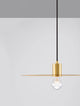 Eres Pendelleuchte in Gold mit transparenter Glühbirne und schwarzem Kabel, modernes Design für stilvolle Beleuchtung.