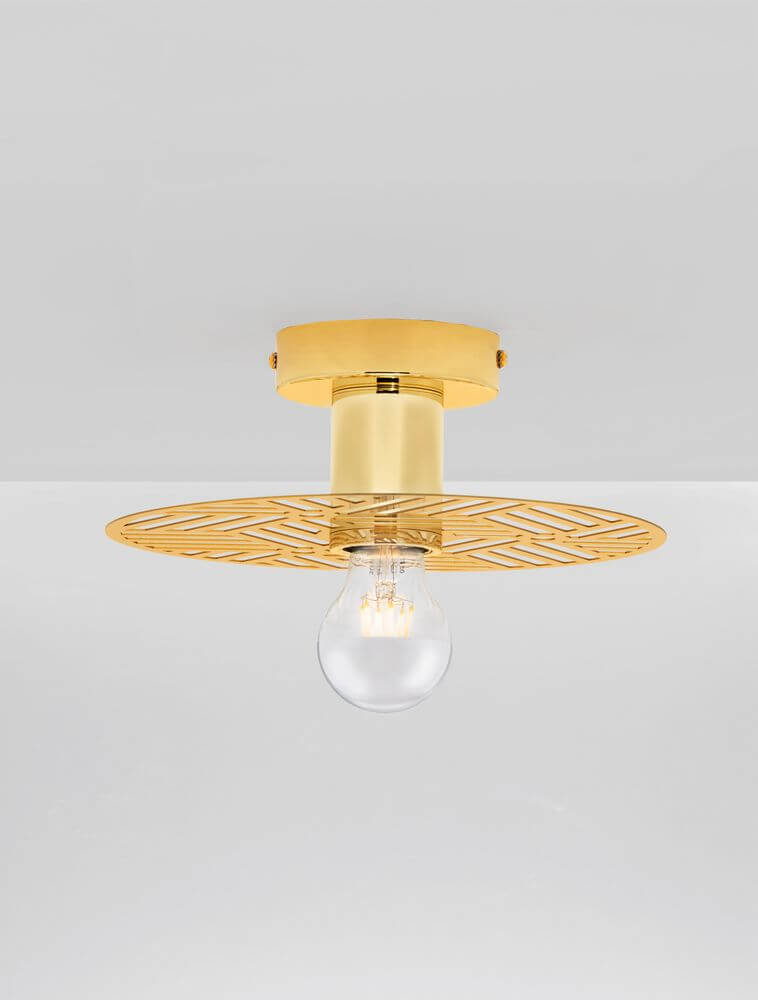 Eres Wandleuchte E27 Ø 25cm Gold - elegante Wandleuchte aus Gold mit modernem Design und robustem Stahl.