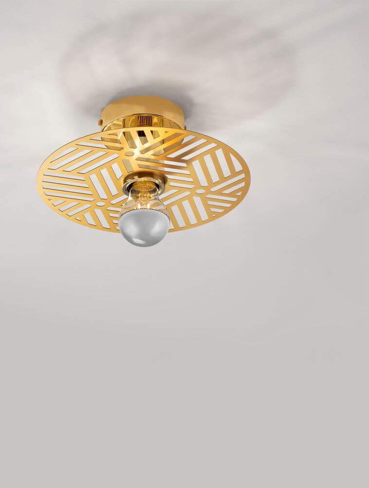 Eres Wandleuchte E27 Ø 25cm Gold mit modernem Design und elegantem goldenen Metall.