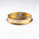 s.luce Ersatz-Baldachin 3-fach Ø 33cm, gold, für Ring-Serie, mit drei Aufnahmepunkten für Stahlseil.