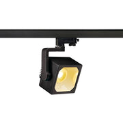Euro Cube LED Spot 60° inkl. 3P.-Adapter 3000K CRI90 Schwarz, dreh- und schwenkbarer LED-Strahler für 3-Phasen-Schienen