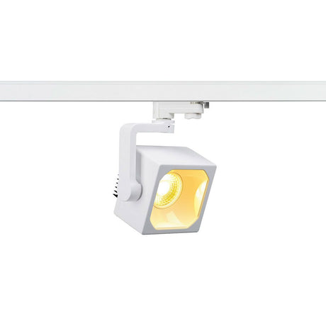 Euro Cube LED Spot 60° in Weiß, schwenkbar mit 3P.-Adapter, warmweißes Licht 3000K, ideal für Ladenbau.