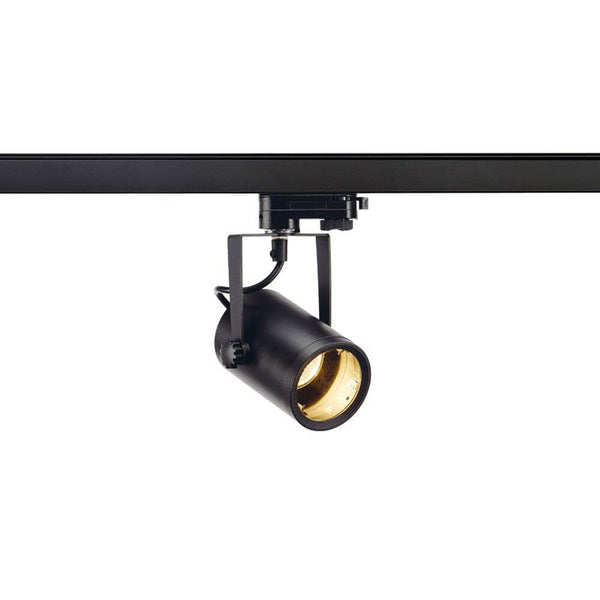 EuroSpot GU10 inkl. 3P.-Adapter max. 25W Schwarz, dreh- und schwenkbarer LED-Strahler für 3-Phasen-Schienensystem