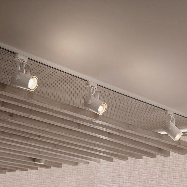 EuroSpot GU10 inkl. 3P.-Adapter max. 25W Weiß, weißer 3-Phasen-Schienenstrahler für gezieltes Licht