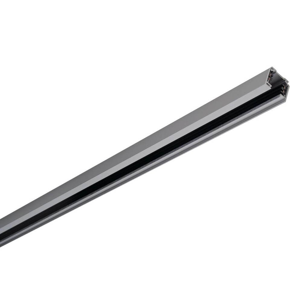 Eutrac 3-Phasen Stromschiene Silbergrau 2m aus Aluminium, ideal für Wand- oder Deckenmontage.