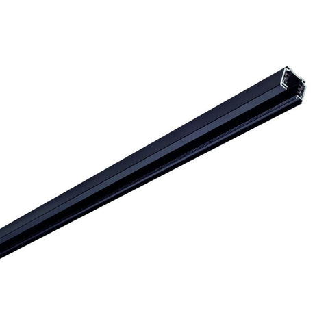 Eutrac 3-Phasen Stromschiene 2 Meter Schwarz, schwarze Aluminium-Aufbauschiene für Wand- und Deckenmontage