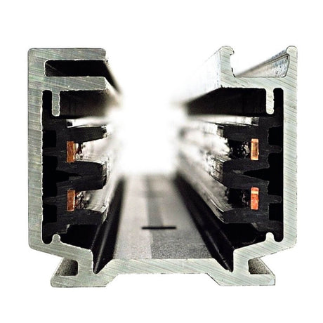 Eutrac 3-Phasen Stromschiene 2 Meter Schwarz, Aluminium Trägerschiene für Hochvolt-Aufbauschienen-System