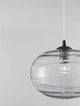 Evleen Pendelleuchte Ø 30cm Schwarz, Grau in elegantem Design mit kugelförmigem Glas-Schirm.