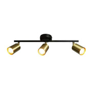 Explore 3 Spotlight: elegantes Spot-Schienensystem mit 3 Strahlern in gold und schwarz.