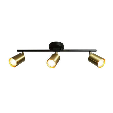 Explore 3 Spotlight: elegantes Spot-Schienensystem mit 3 Strahlern in gold und schwarz.