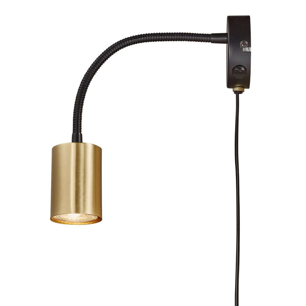 Explore Flex Spot Messing - moderne Wandlampe mit flexiblem Hals und verstellbarem Licht.