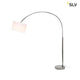 Fenda Bow Basis E27 Bogenlampe Chrom (ohne Schirm) mit elegantem, geschwungenem Arm in Chromfarbe.