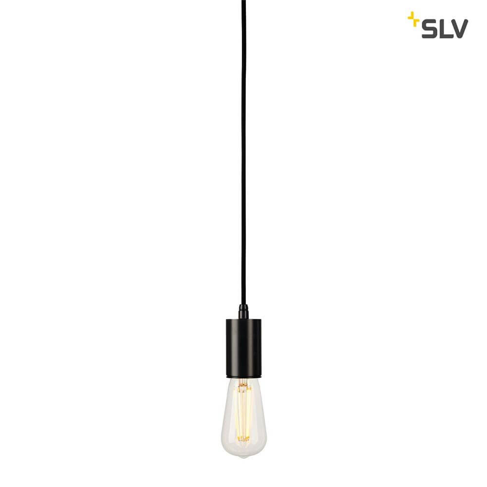 Fitu Pendelleuchte A60 Rund Schwarz 5m Kabel mit E27 Sockel und offenem Kabelende