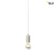 Fitu Pendelleuchte A60 Rund Weiß 5m Kabel - elegante Pendellampe mit offenem Kabelende und E27 Sockel.