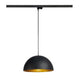 Forchini M Pendelleuchte in Schwarz mit goldenem Innenschirm, perfekt für 3-Phasen Hochvolt-Schienen-System.