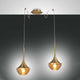 Apollo Pendellampe aus Metall mit zwei goldenen Leuchten und elegantem Design.