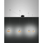 Arabella LED 4-pært glas pendel med slående blæst glas og fleksibelt justerbart kabel.