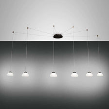 Arabella LED Pendellampe Metall 6-flammig Weiß, moderne Hängeleuchte mit sechs Pendeln
