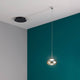 Arabella LED Glas-Pendellampe mit 3,5m Kabel und markantem geblasenen Glas, installiert an der Decke.