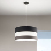 Arona Pendelleuchte Ø 55cm moderne, geradlinige Leuchte mit schwarzem und weißem Design