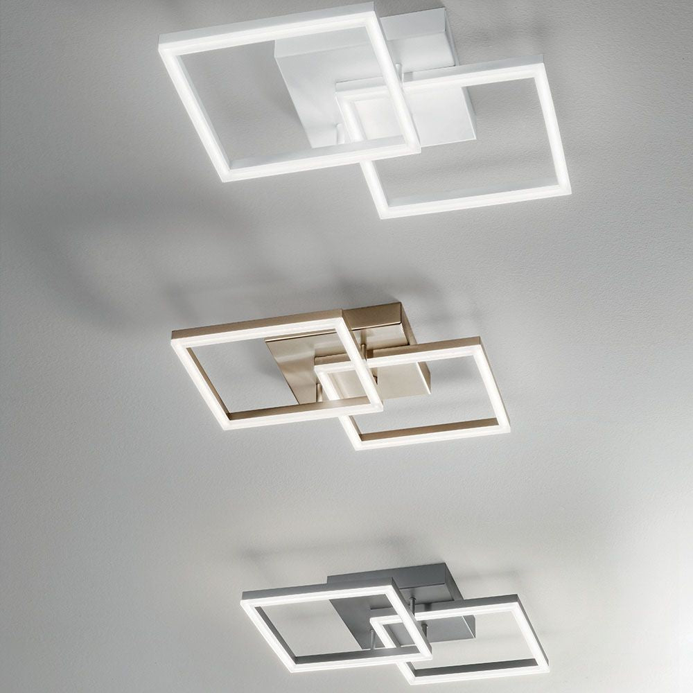 Stilvolle Bard LED Decken- und Wandleuchte mit quadratischen Rahmen in modernem Design, dimmbar und elegant.