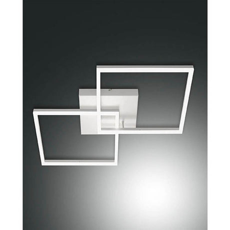 Bard LED Deckenleuchte 2 Quadrate Weiß, moderne LED Rahmenleuchte in Weiß