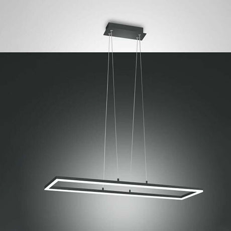 Bard LED Pendelleuchte 4680 lm Anthrazit, moderne Hängeleuchte mit klarer Geometrie in anthrazit.