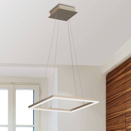 Bard LED Pendelleuchte Quadratisch, moderne LED Rahmenleuchte, dimmbar und inkl. Smartluce, stilvolles Design