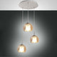 Bretagna Pendelleuchte 3-flammig mit drei schlichten Lampenschirmen in elegantem Design.