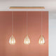 Britton Pendelleuchte 3-Flammig mit verchromtem Gitter-Inlay für stilvolles Lichtdesign in modernem Raum.
