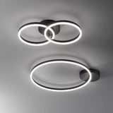 Moderne Giotto LED Deckenleuchte in Schwarz mit dimmbaren Licht und austauschbarer LED Platine.