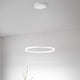 Giotto LED Hängelampe Ø 60cm Metall in modernem Weiß, dimmbar und smart, elegant im Raum hängend.