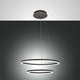 Giotto LED Pendelleuchte Ø 60cm mit zwei runden Lichtringen in modernem Design.