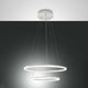 Giotto LED Pendelleuchte Ø 60cm mit zwei leuchtenden Ringen in modernem Design, ideal für stilvolle Innenräume.