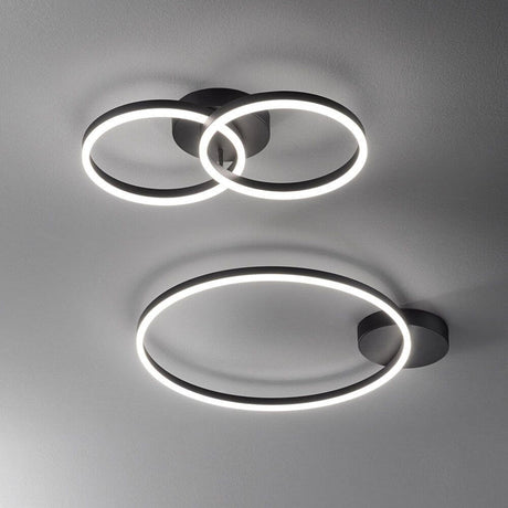 Giotto LED Wandleuchte Metall in modernem Design mit dimmbaren Lichtringen.