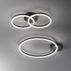 Giotto LED Wandleuchte Metall in modernem Design mit dimmbaren Lichtringen.