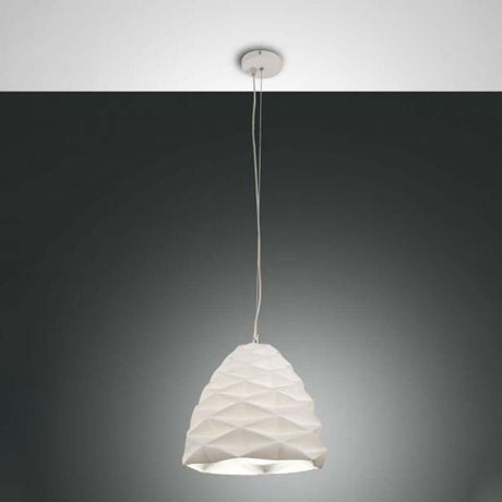 Hängeleuchte Duchessa Weiß aus Glas, modernes Design für Wohnzimmer und Esszimmer.