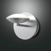 Hale LED Wandbeleuchtung Ø 12cm, 1-flammig, silber, moderne Wandlampe aus Metall