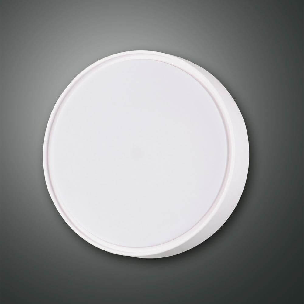Hatton Deckenleuchte Weiß E27 Ø 25cm mit Sensor, moderne Deckenleuchte im schlichten Design.