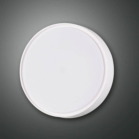 Hatton Deckenleuchte Weiß E27 Ø 25cm mit Sensor, moderne Deckenleuchte im schlichten Design.