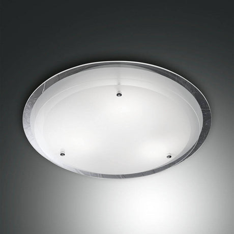 Hill Deckenleuchte aus Metall & Glas - moderne, runde Deckenlampe mit Glas- und Metallrand.