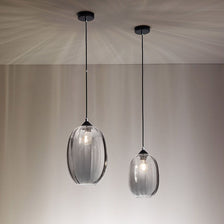 Infinity Pendelleuchte Rauchfarben – elegante Vintage-Pendelleuchte aus geblasenem Glas mit Smartluce.