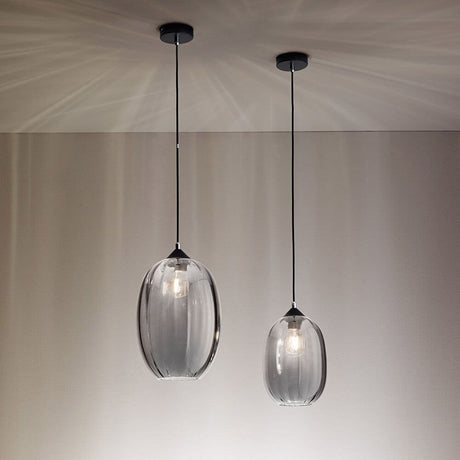 Infinity Pendelleuchte Rauchfarben – elegante Vintage-Pendelleuchte aus geblasenem Glas mit Smartluce.
