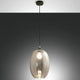 Infinity Pendelleuchte in Grau, elegante Glasleuchte mit modernem Design und warmem Licht.