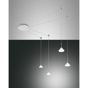 Isabella LED Pendellampe 4-flammig Metall mit variablen Leuchtenkabeln in modernem Design.