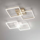 LED Deckenlampe Bard 5400lm Gold-Edelmatt in modernem Design mit quadratischen Leuchtflächen