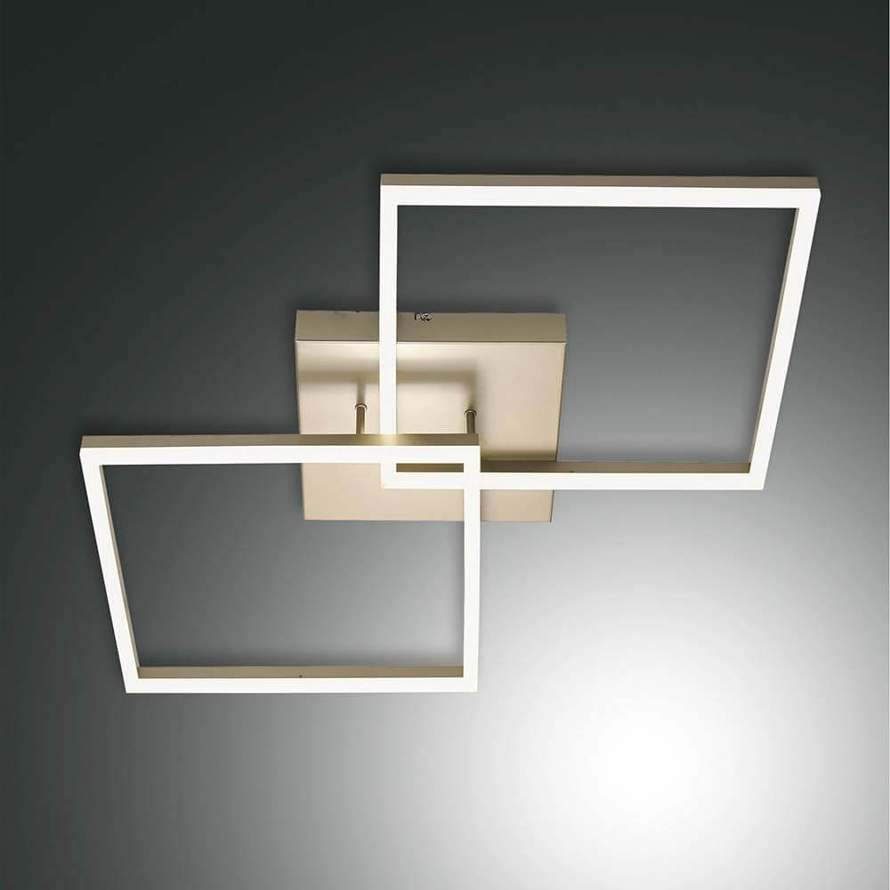 LED Deckenlampe Bard 5400lm Gold-Edelmatt, moderne Beleuchtung mit flachem Design und warmweißem Licht.